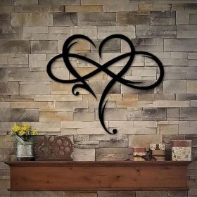 Infinity Heart Wall Decor, Unique Infinity Heart Metal Art Wall Decor Love Sign Steel Wall Plaques Bedroom Ornaments for Home Wedding Decor, Room Livi