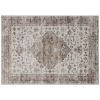 HOMCOM 5x7 Area Rug, Vintage Machine Washable Rug, Non-Slip Floor Carpet for Living Room, Bedroom, Dining Room, Tan