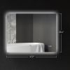 HOMCOM Dimmable Bathroom Mirror with Lights, 37" x 35" Backlit LED Mirror w/ Anti-Fog, Memory & Infinite Color Temperature