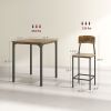 HOMCOM 3 Piece Pub Table and Chairs, Small Kitchen Table and Chairs, Square Dining Table with 2 Stools, Rustic Brown and Black
