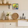 Sunflowers in Watercolor Framed Metal Print Bathroom, Kitchen, Office, Home Decor Wall Art Ready to Hang, Square, 8X8