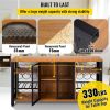 VEVOR Industrial Bar Cabinet, Wine Table for Liquor with Glass Holder, Wine Rack and Metal Sideboard, Farmhouse Wood Coffee Bar for Living Room, Dinin