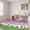 Area Rugs colorful abstract plush rug Soft velvet texture, high-quality polyester blend, perfect for living room, bedroom or study floor mats, carpet
