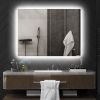 HOMCOM Dimmable Bathroom Mirror with Lights, 37" x 35" Backlit LED Mirror w/ Anti-Fog, Memory & Infinite Color Temperature