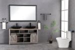 (ONLY FOR PICKUP) 60in. W x 36in. H Oversized Rectangular Black Framed LED Mirror Anti-Fog Dimmable Wall Mount Bathroom Vanity Mirror Wall Mirror Kit