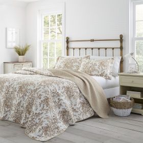 King size 3 Piece Bed-in-a-Bag Bohemian Floral Cotton Quilt Set