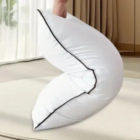 2 Pieces Bed Pillows Grey-KING (Color: White)