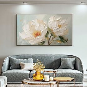 Minimalist Flower Oil Painting on Canvas Large Wall Art Original Abstract Floral Wall Art White Decor Custom Painting Living Room Home Decor (Style: 1, size: 100x200cm)