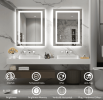 Triple Color Temperature/LED/RGB Smart Touch Control Bathroom Mirror with Tempered Glass, Adjustable Light, Fog & Shatterproof, Memory Function, Recta