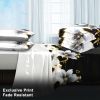 4 Piece Soft All-Season Washed Microfiber And Viscose Comforter Set , With Comforter, Sheet, Pillowcases & Shams, Print, Flowerd, Moisture-Wicking, Si