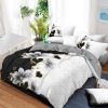 4 Piece Soft All-Season Washed Microfiber And Viscose Comforter Set , With Comforter, Sheet, Pillowcases & Shams, Print, Flowerd, Moisture-Wicking, Si