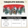 Christmas Round Tablecloth 60 inch Christmas Nativity Table Cloth Xmas Tree Table Cloths Decorations for Home Kitchen Dining Red Buffalo Plaid